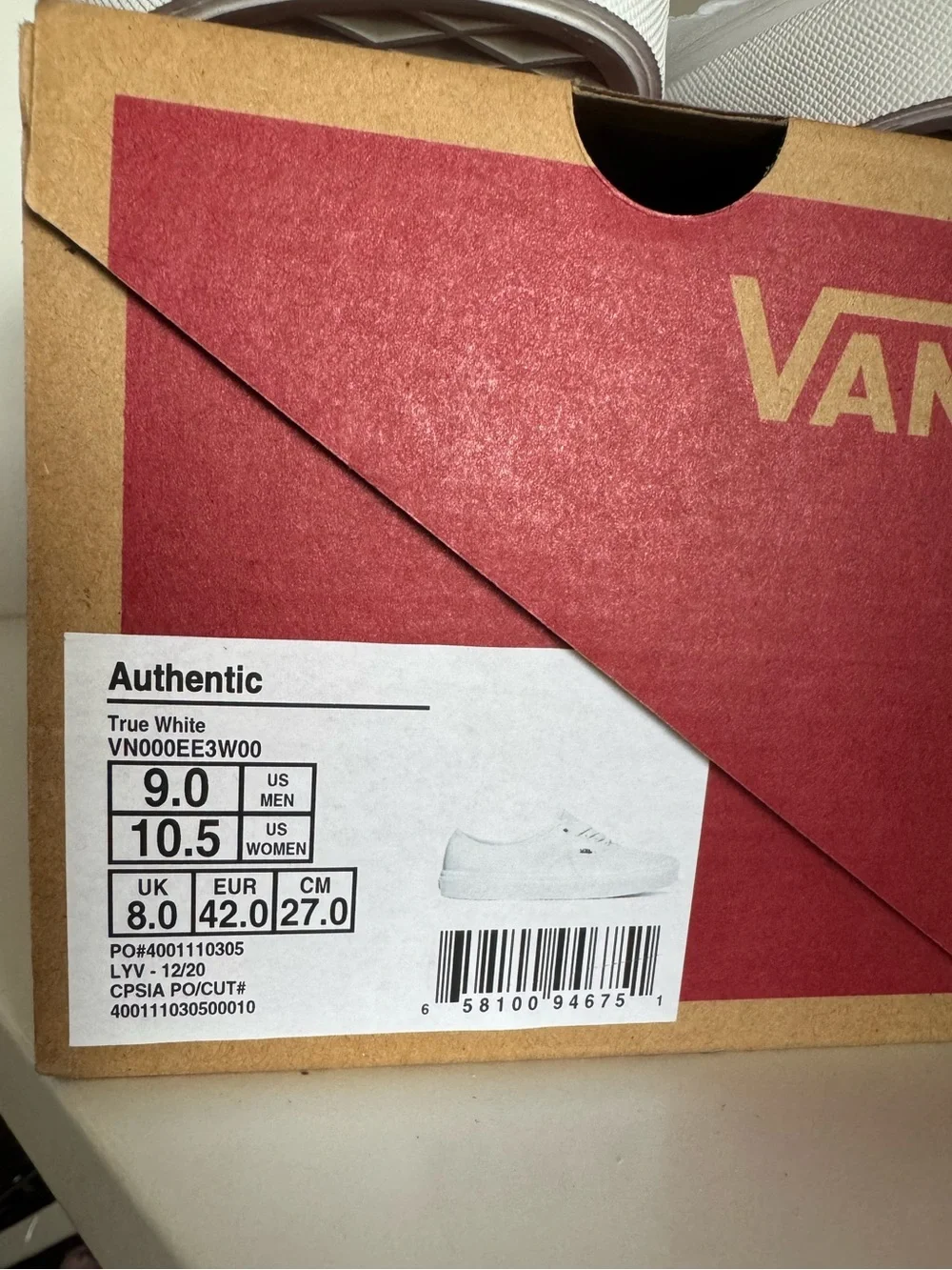 Vans white canvas